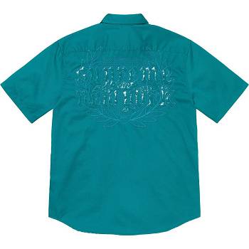 Aqua Supreme Croc Patch S/S Work Shirts | Supreme 244BC